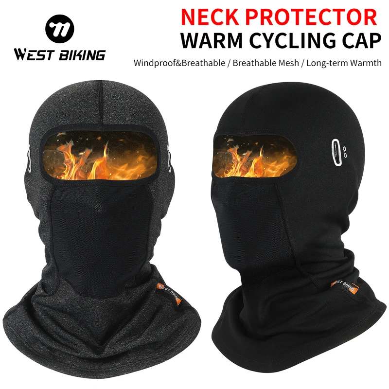 

WEST BIKING Winter Warm Cycling Cap Men Windproof Tactical Balaclava Fleece Helmet Liner Thermal Bicycle Skiing Hiking Headgear