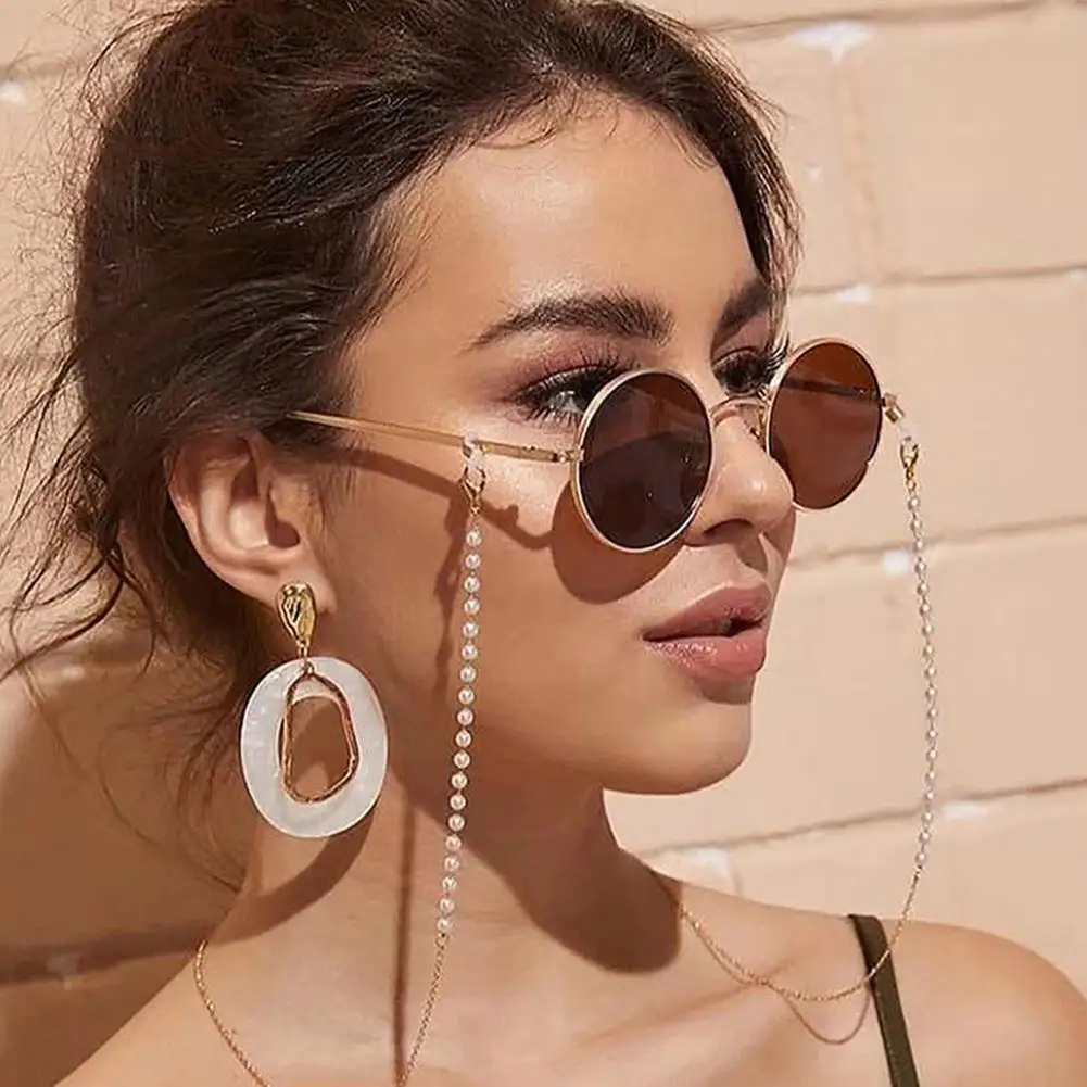 

Fashion Pearl Mask Chains Glasses Chain For Women Retro Metal Sunglasses Lanyards Eyewear Cord Holder Neck Strap Z1V6