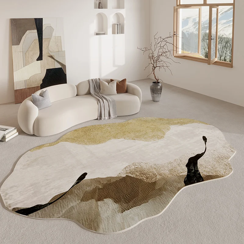 Luxury Retro Carpets for Living Room Irregular Shape Bedroom Decor Soft Carpet Modern Art Cloakroom Rug Thickened Anti-slip Mat 2