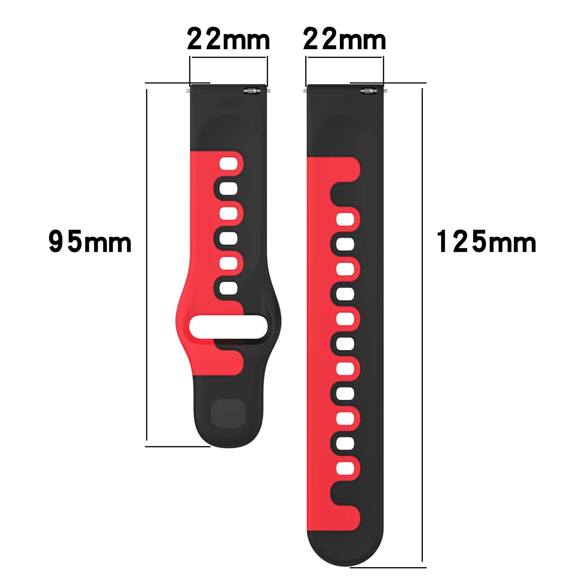Silicone Sports Watch Strap - 20mm/22mm Band
