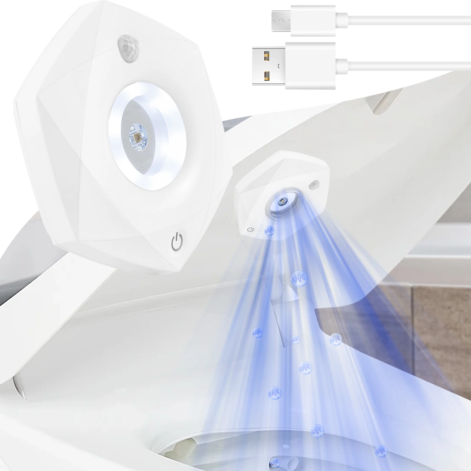 Toilet Bowl Light IPX4 Waterproof Toilet Sensor Light Rechargeable UV Sterilizer Body Sensor Seat