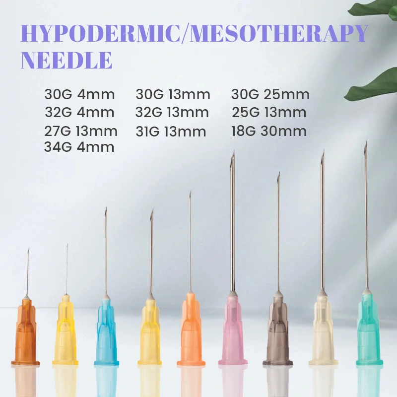 18G 25G 27G 30G 31G 32G 34G Disposable Sharp Needle for Hyaluronic Acid 10-100pcs Sterile Stainless Steel Needles