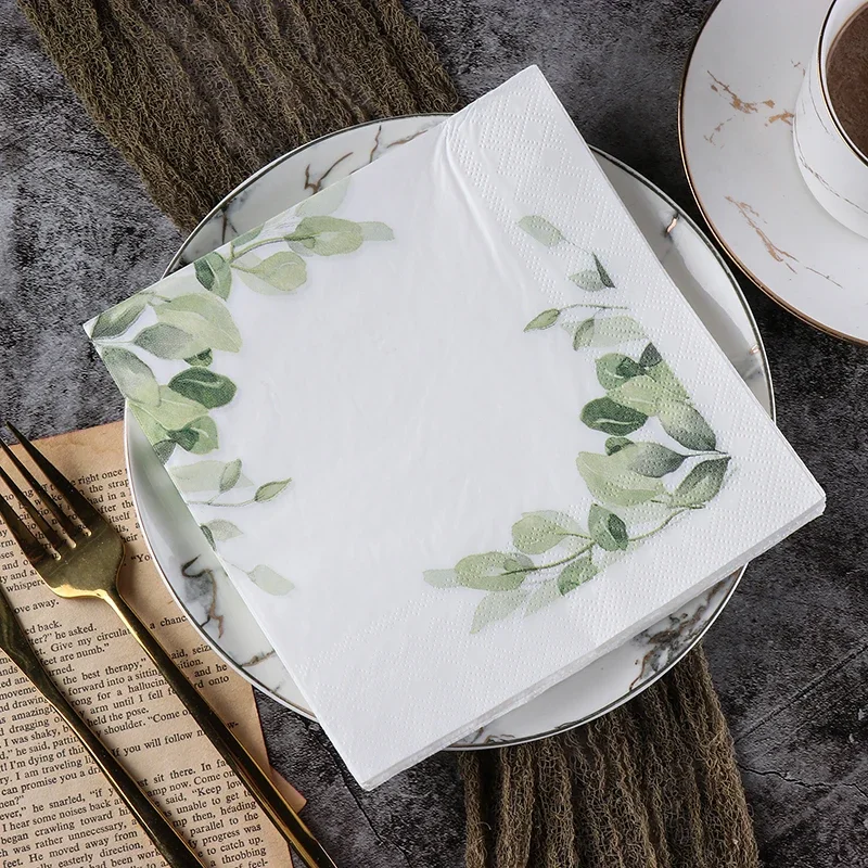 Colourful Napkins Printed Square Paper Napkins Restaurant Floral Facial Tissue Hotel Wedding Table Setting Pure Wood Pulp Paper