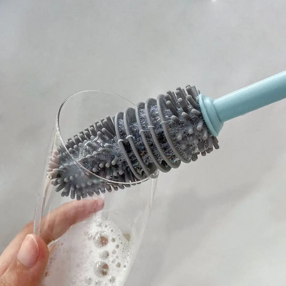 Multi-function Cleaning Brush Food Grade Suspensible Long Handle Milk Bottle Brush Glass Cleaner Cup Scrubber Cleaning Tool