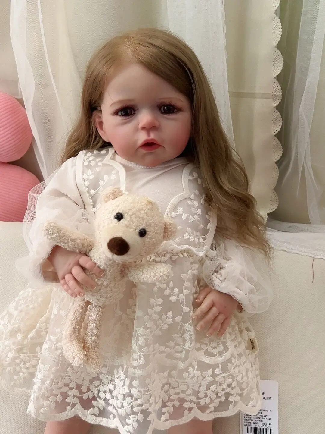 

24 Inch Sandie Reborn Toddler Huge Baby Doll Already Painted Finished Bebe Reborn Popular Lifelike Soft Touch 3D Skin Art Doll