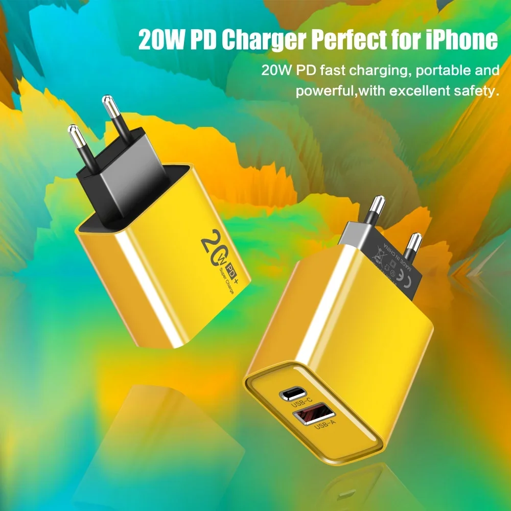 20W USB Fast Charging Charger Type C Mobile Phone Power Adapter Wall Adapter For iPhone 15 Pro Max Samsung Xiaomi Huawei Charger