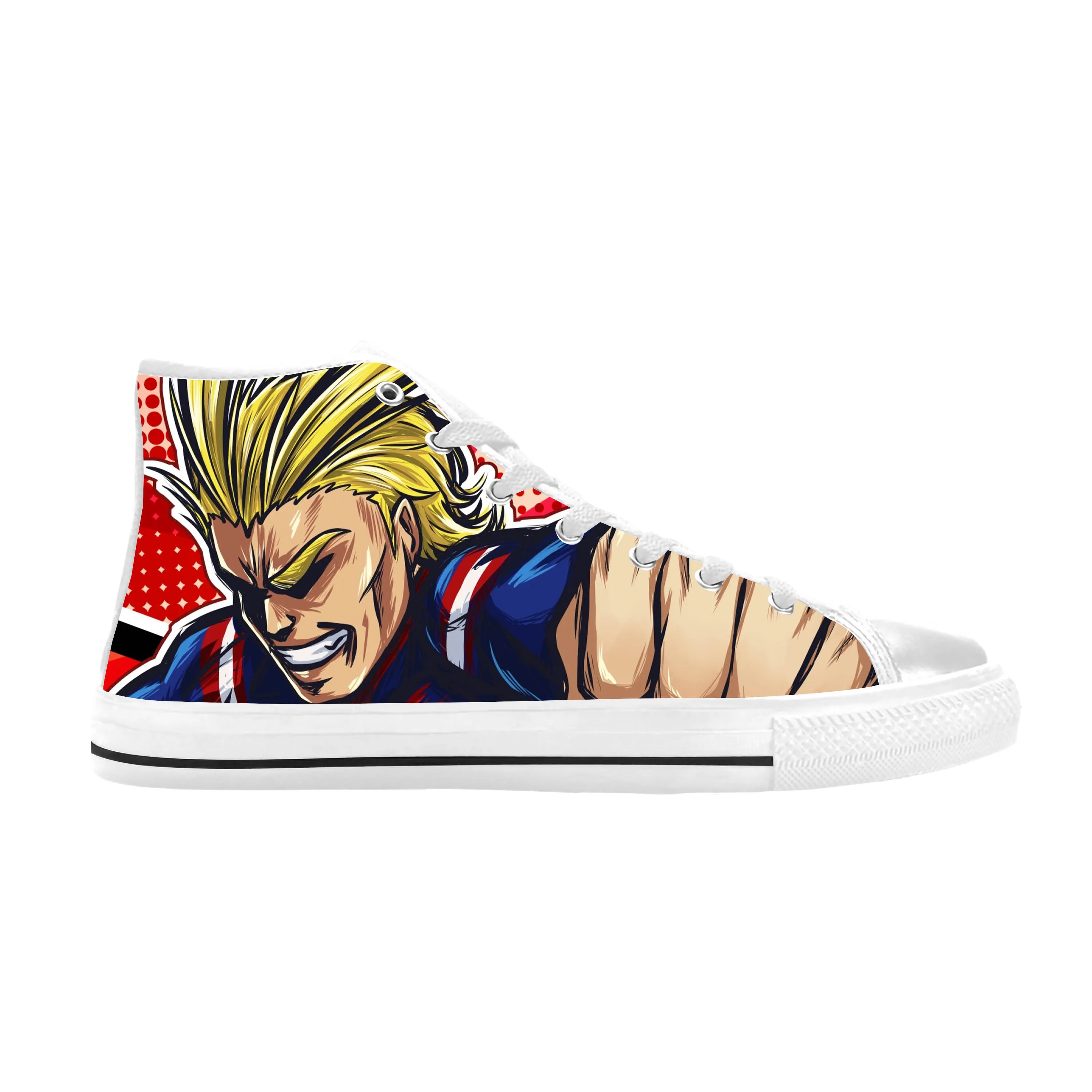 Japanese Anime Manga My Hero Academia All Might Casual Cloth Shoes High Top Comfortable Breathable 3D Print Men Women Sneakers japanese anime my hero academia kirishima eijiro casual cloth shoes high top comfortable breathable 3d print men women sneakers