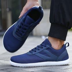 Men's Minimalist Barefoot Shoes - Wide Edition Fashion Sports Footwear - 45 (Blue)