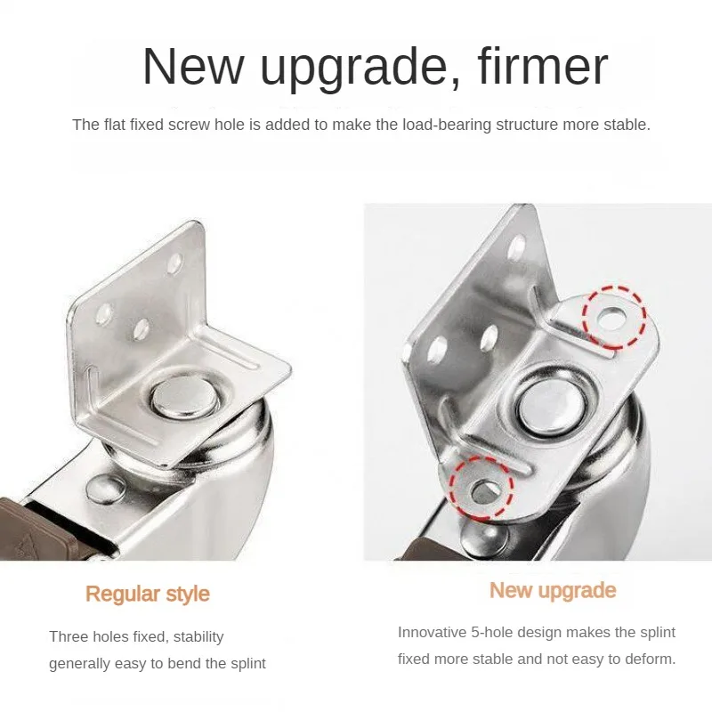 4Pcs L Type Furniture Casters Heavy Duty Soft Rubber Mute Caster Wheels Trolley Baby Crib Bed Universal Side Mounted