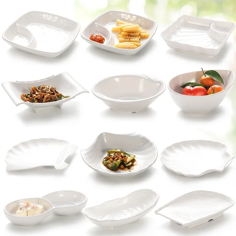 멜라민 스낵 접시, 모조 도자기 호텔 용품, 창의적인 차가운 요리 플라스틱 불규..