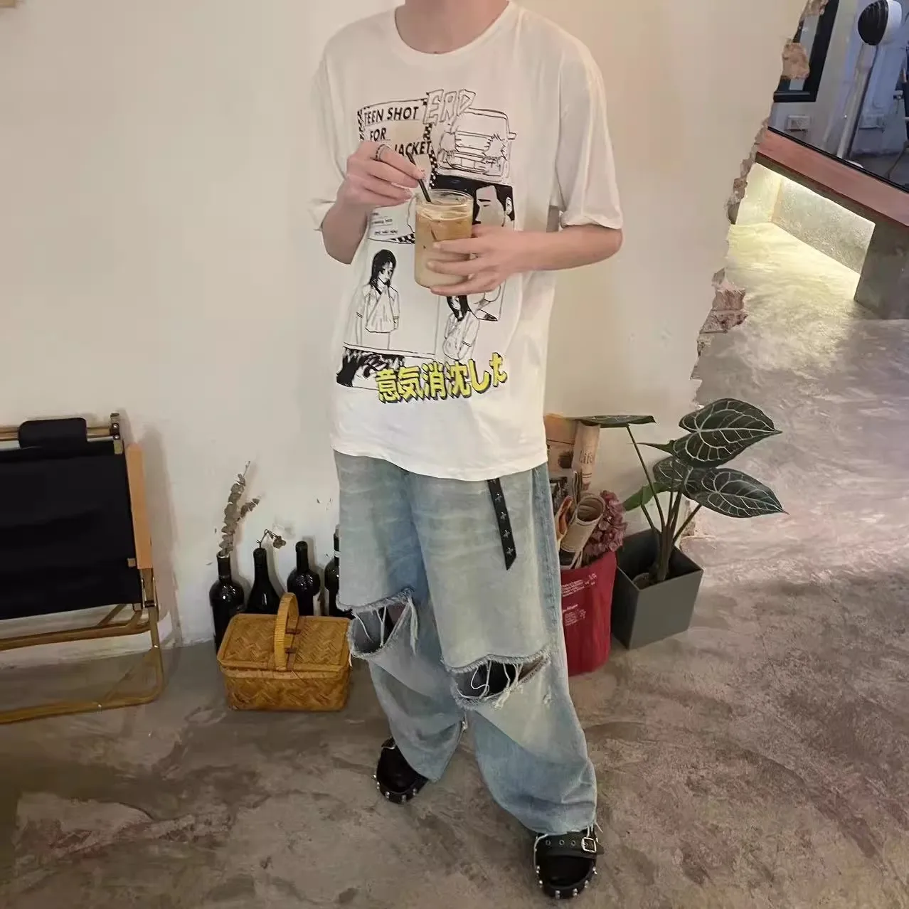 

2024 ERD melancholic rich second-generation slogan printed short sleeved short T-shirt thin round neck tee TX1149