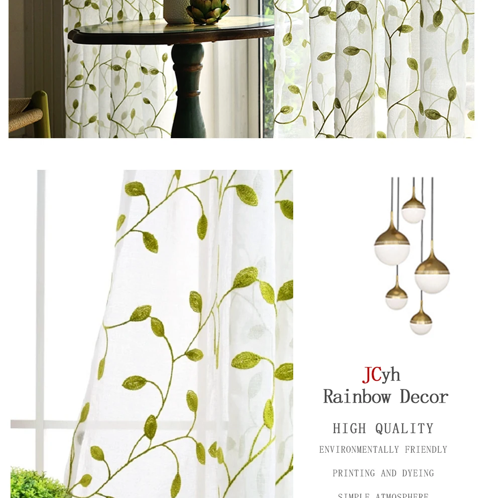Embroidery Sheer Tulle Curtains For Living Room Kitchen Window Voile Sheer Curtains For Bedroom Linen Look Door Curtain Drapes