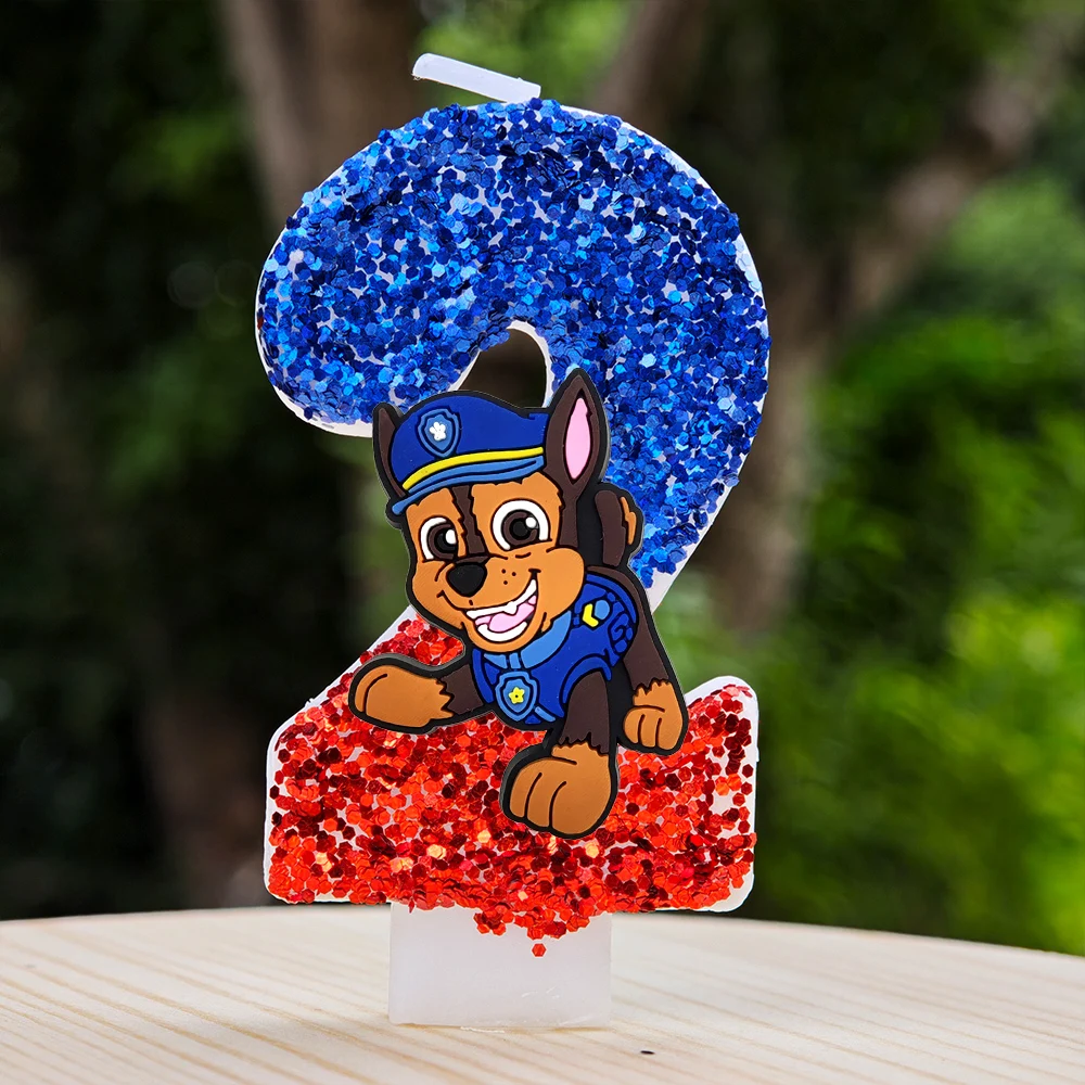 Anime Paw Patrol Kerze Nummer 0-9 Geburtstagstorten-Dekoration Geburtstagsparty Tortendekoration Baby-Shower-Dekoration Geschenk – Detail 4