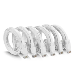 Premium Flat CAT6 Ethernet Cable - Multiple Lengths & Colors Available - 0.5m (WHITE)