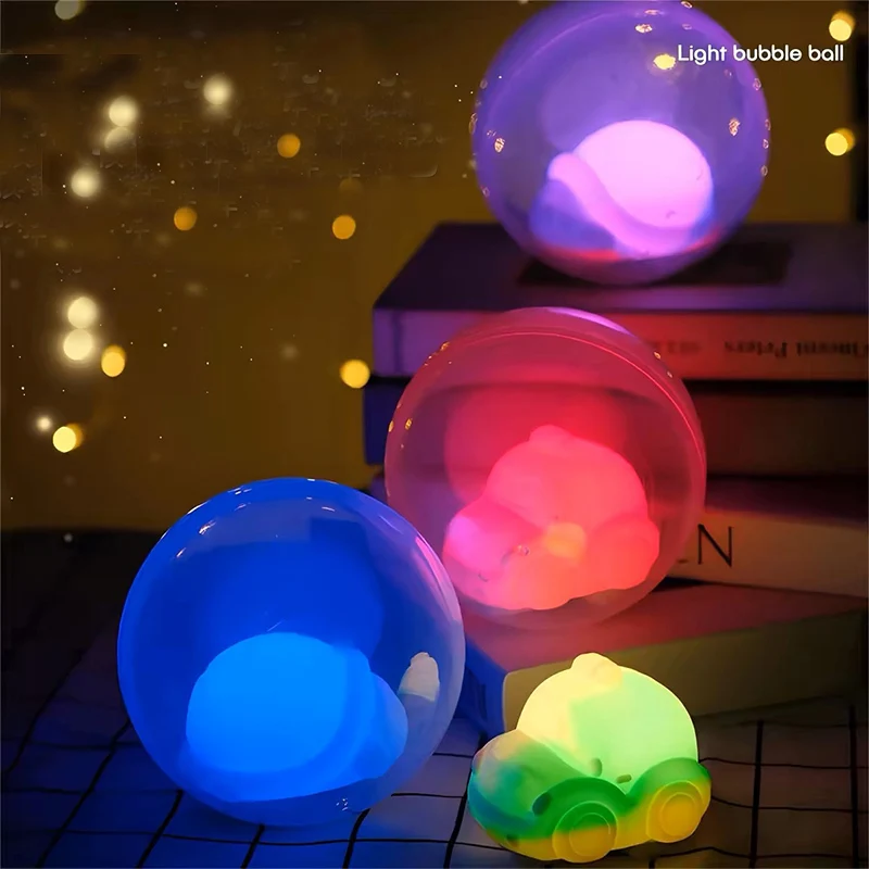 Color Changing Night Lights Intelligent Light Interactive Bubble Balls Sliding Cars Toy Set Fun Patting Toys for Boys And Girls