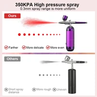 Airbrush with Compressor Airbrush Spray Gun for Painting Modeling Crafts Nail Art Wireless Portable Air Brush Painting Spray Gun 2