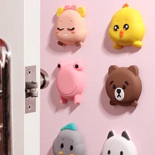 

Children Mini Cute Collision Pad Door Sticker Cartoon Handle Refrigerator Cartoon Collision Pad Wall Silicone Door Stopper Wall