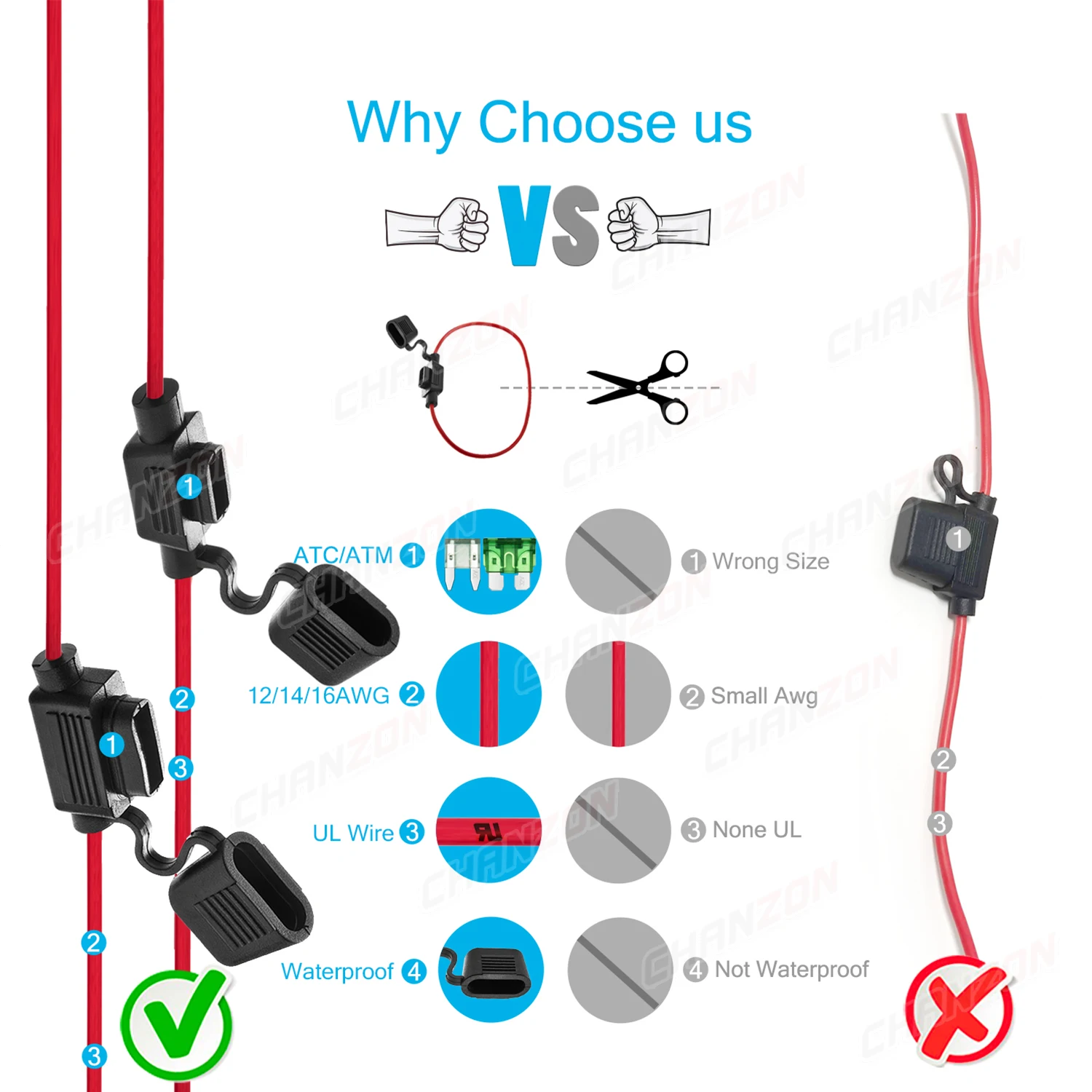Auto Car Fuse Holder Block Tap 12 14 16 AWG 20 30 40 Amp 12V 32V Wire Connector fuse holder fuse box holder
