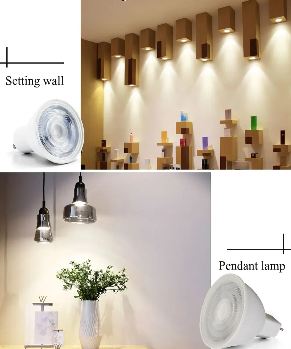 Description Picture 3 of item10X AC 220V 110V Dimmable LED Bulb Spotlight GU5.3 GU10 Spotlight 7W MR16 COB Chip 30 ° Beam Angle For Downlight Table Lamp