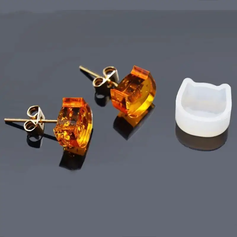 4PCS/set DIY Silicone Earring Ear Stud Mold Making Jewelry Resin Casting Mould Craft Tool Silicone Earring Back Settings Molds