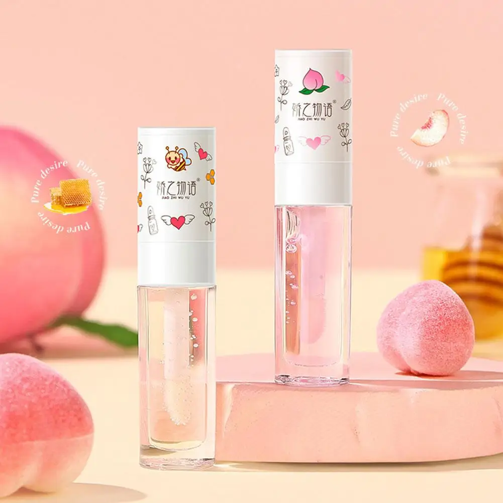 

Peach Honey Lip Oil Relieves Dry Moisturizing Lip Gloss Deep Lip Smooth Lines Nourishing Cosmetics Remove Dead Korean Fades X4R5