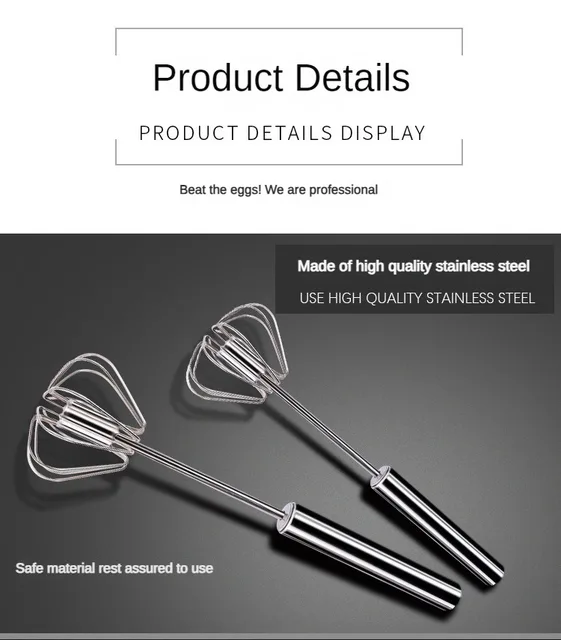 Frullino Per Uova In Acciaio Inossidabile - Separatore Di Uova Semiautomatico Per Cucina - Foto 13