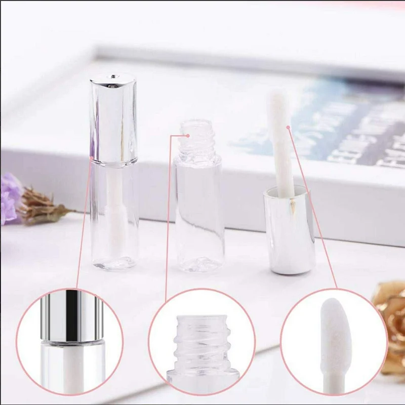 Mini Plastic Empty Clear Lip Gloss Tube Balm Makeup Bottle Container 50pcs~10pcs 1.2ml perfume bottle glass bottles refillable bottles perfume spray bottle