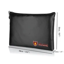 

Waterproof Document Bag Fire Resistant Protection Bag Fireproof Money Files Safety Storage iPad Jewelry Casual Bag