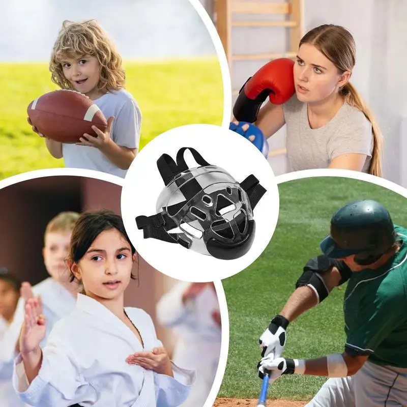 Clear Taekwondo Mask Adults Kids Face Protection Tacticals Fast Helmet Head Cover Karate Men Women Face Guard Martial Arts