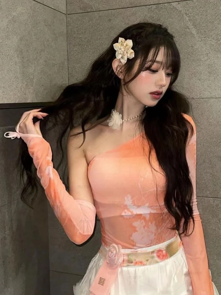 2024 New K POP Korean Idol Same Mesh Skirt Set Women's Jazz