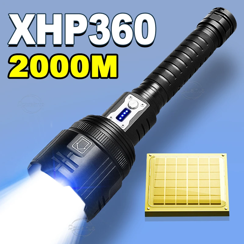 Powerful XHP360 Flashlight With Usb Charging Zoom 2000m Army Tactical