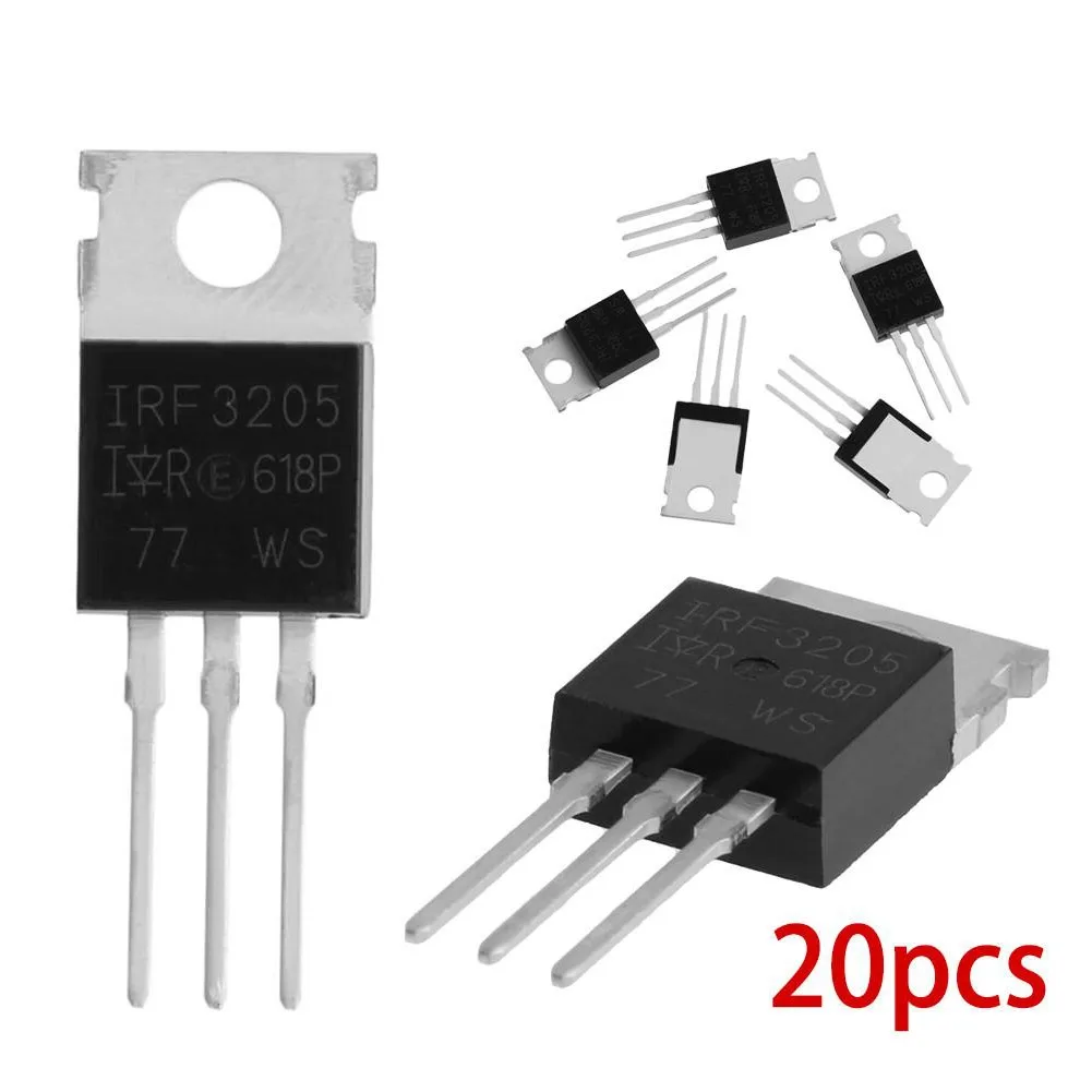 

20 шт., аксессуары для электрических компонентов IRF3205, IR MOSFET N-CHANNEL 55V/110A TO-220 HEXFET Power транзистор IRF
