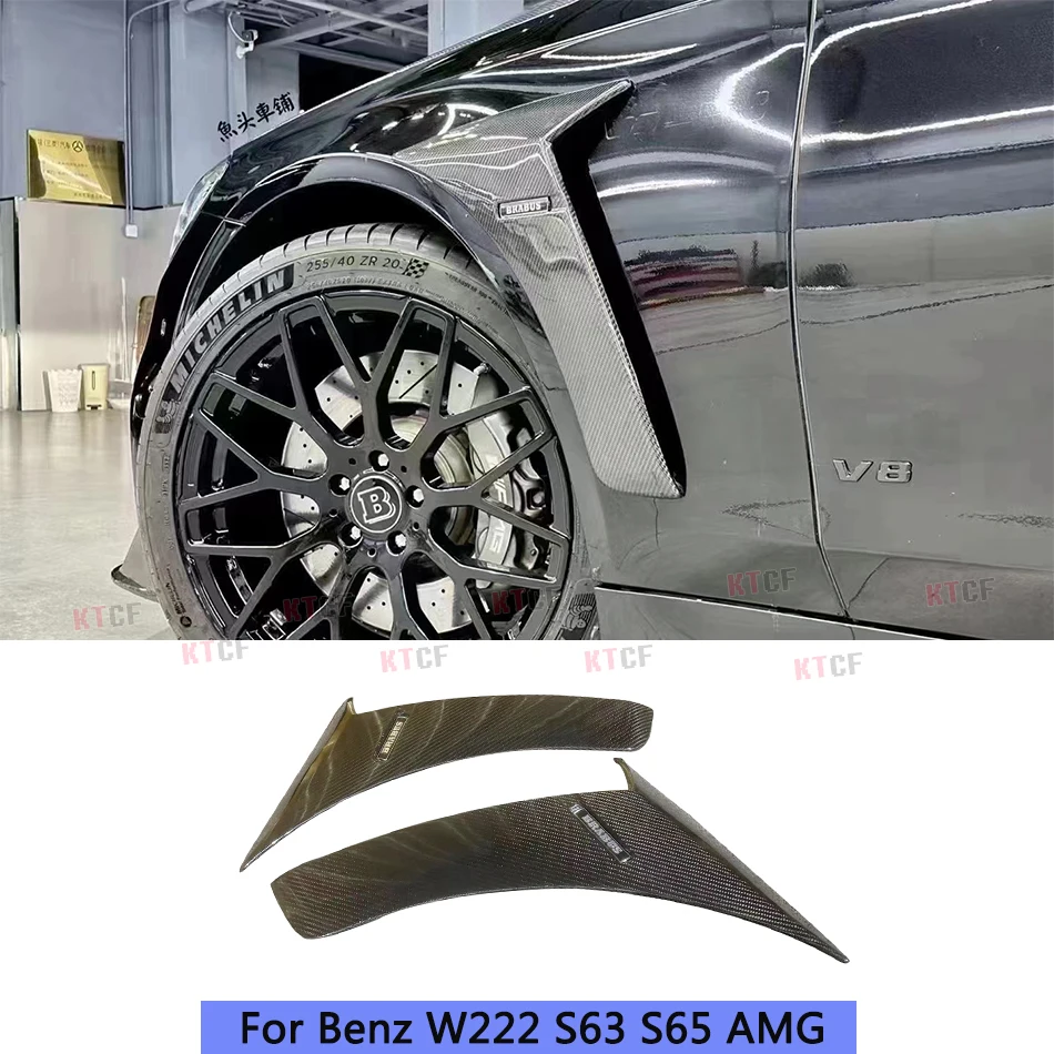 

Real Carbon Fiber Side Fender Air Vent Trim Intake Cover Wheel Mudguard Flap For Mercedes Benz W222 S63 S65 AMG FRP 2014-2020