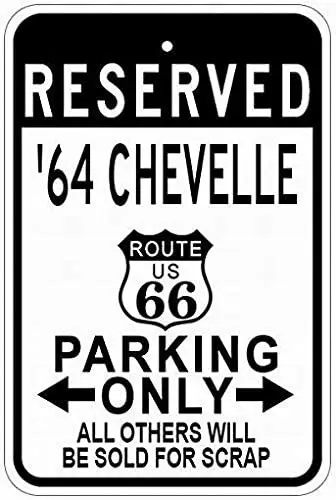 LoMall Оловянная металлическая табличка 8x12 1964 64 Chevy Chevelle Route 66 Tin стояночный знак |