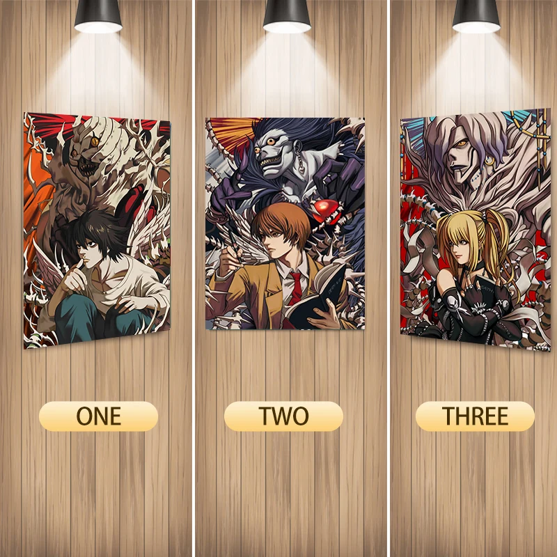 

Death Note Lenticular Poster Anime 3D Lenticular Poster Cartoon Painting Flip Gradient Poster Home Decor Wall Stickers Toy Gift