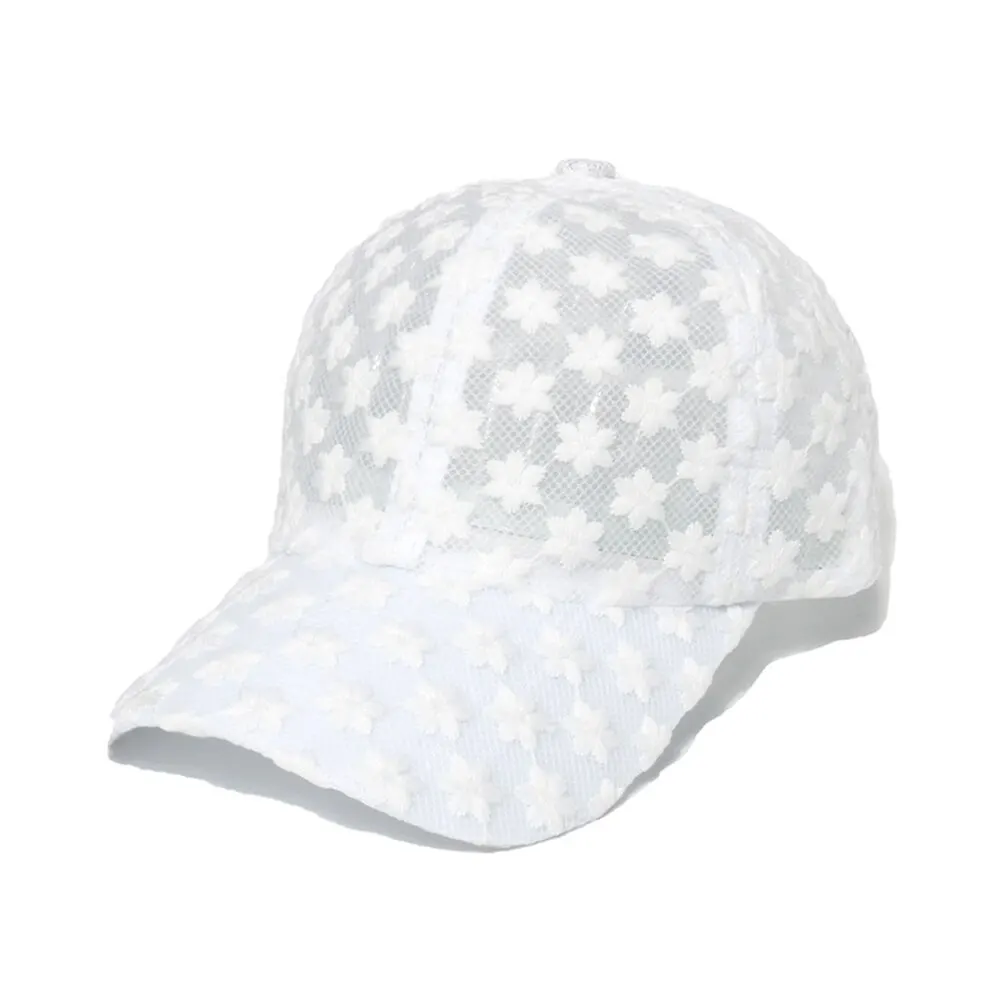 Baseball Cap 1PC Women Korean Version Summer Thin Lace Flower Mesh Breathable Sun Hat