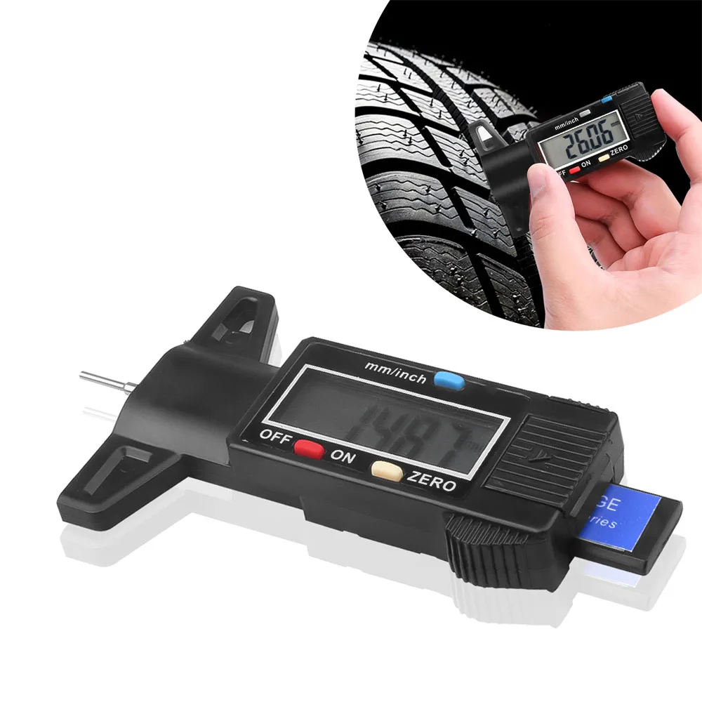

Tyre Repair Tool Digital Depth Gauge Caliper Tread Depth Gauge LCD Tire Tread Gauge For Car Tire 0-25mm Measurer Tool Caliper