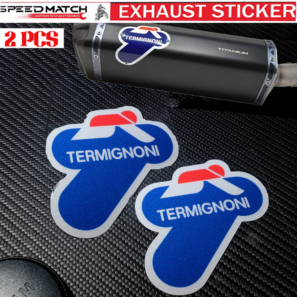 2-Pack TERMIGNONI Style Motorcycle Exhaust Stickers – Heat Resistant Aluminium Look Decals 5 thumbnail image