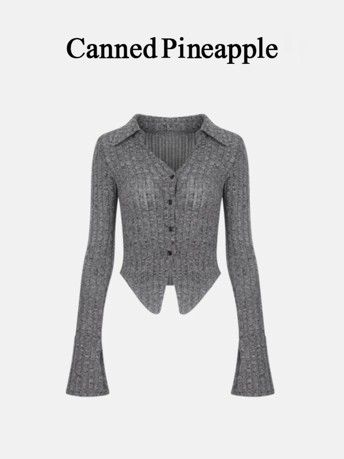 

Трикотажный свитер с длинным рукавом и V-образным вырезом