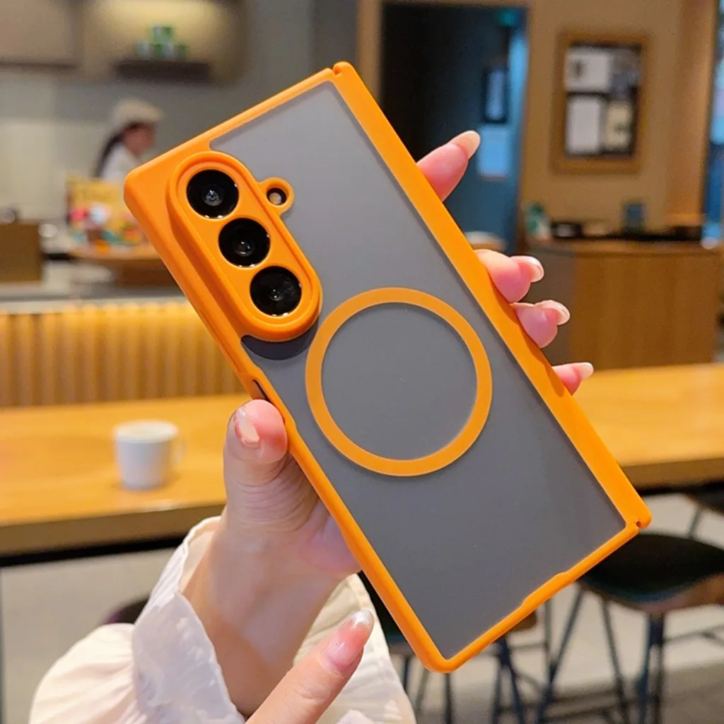 Matte Translucent Magnetic Phone Case with Full Hinge Protection