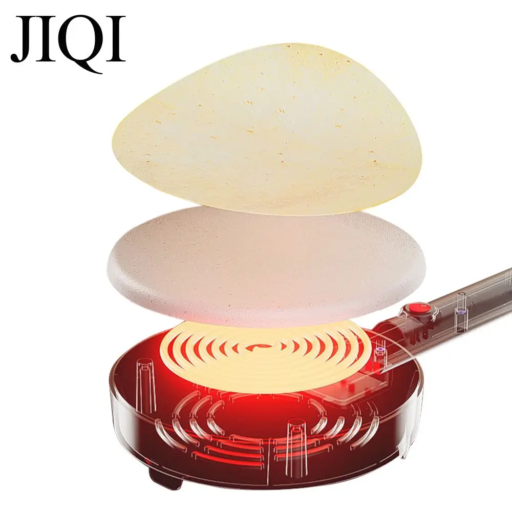 JIQI Electric Crepe Maker Spring Roll Cake Baking Machine Pizza Baking Pan Pancake Cooking Tool Non-stick Coating Griddle Cooker 4