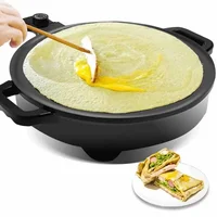 220V Diameter 40CM Round Shape Commercial Electric Skillets Griddle Non-stick Pancake Pan Five Level Firepower Adjustment steak 1