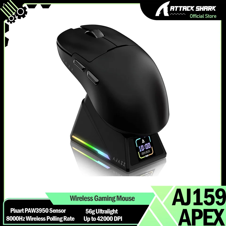 ATTACK SHARK * AJAZZ AJ159 APEX 56g 8K Wireless Gaming Mouse