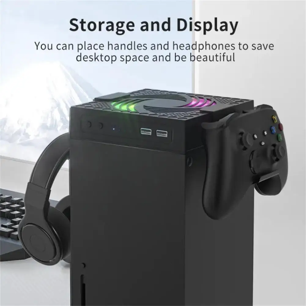For Xbox Series X XSX Console Cooling Fan RGB Light Modes Fan Cooling System With 2 Detachable Hooks High Speed Top Cooler cooling fan,gaming cooling fan
