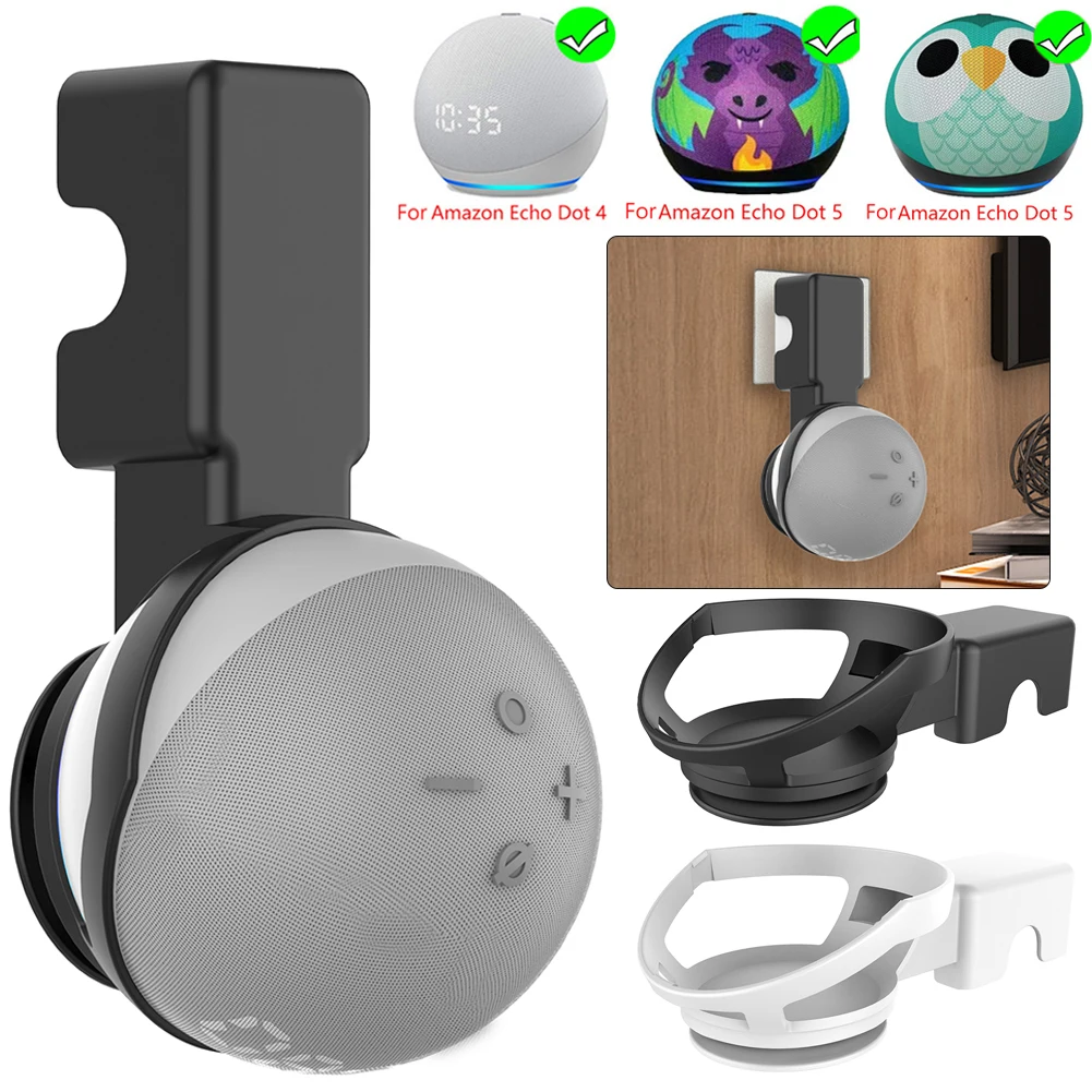 Supporto Per Prese A Muro Per Amazon Echo Dot 5Th/4Th Smart Speaker Staffa Salvaspazio Base Di Raffreddamento Presa Integrata Per La Gestione Dei Cavi