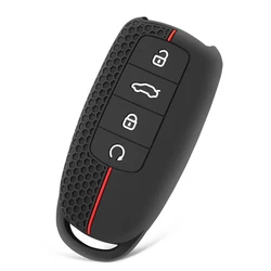 Premium Silicone Car Key Case Cover - Durable Auto Accessory (Black)