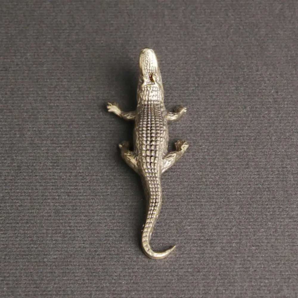 

Solid Copper Crafts Collection Micro-carved Landscape Mininature Figurines Animal Crafts Crocodile Statues Tea Pet