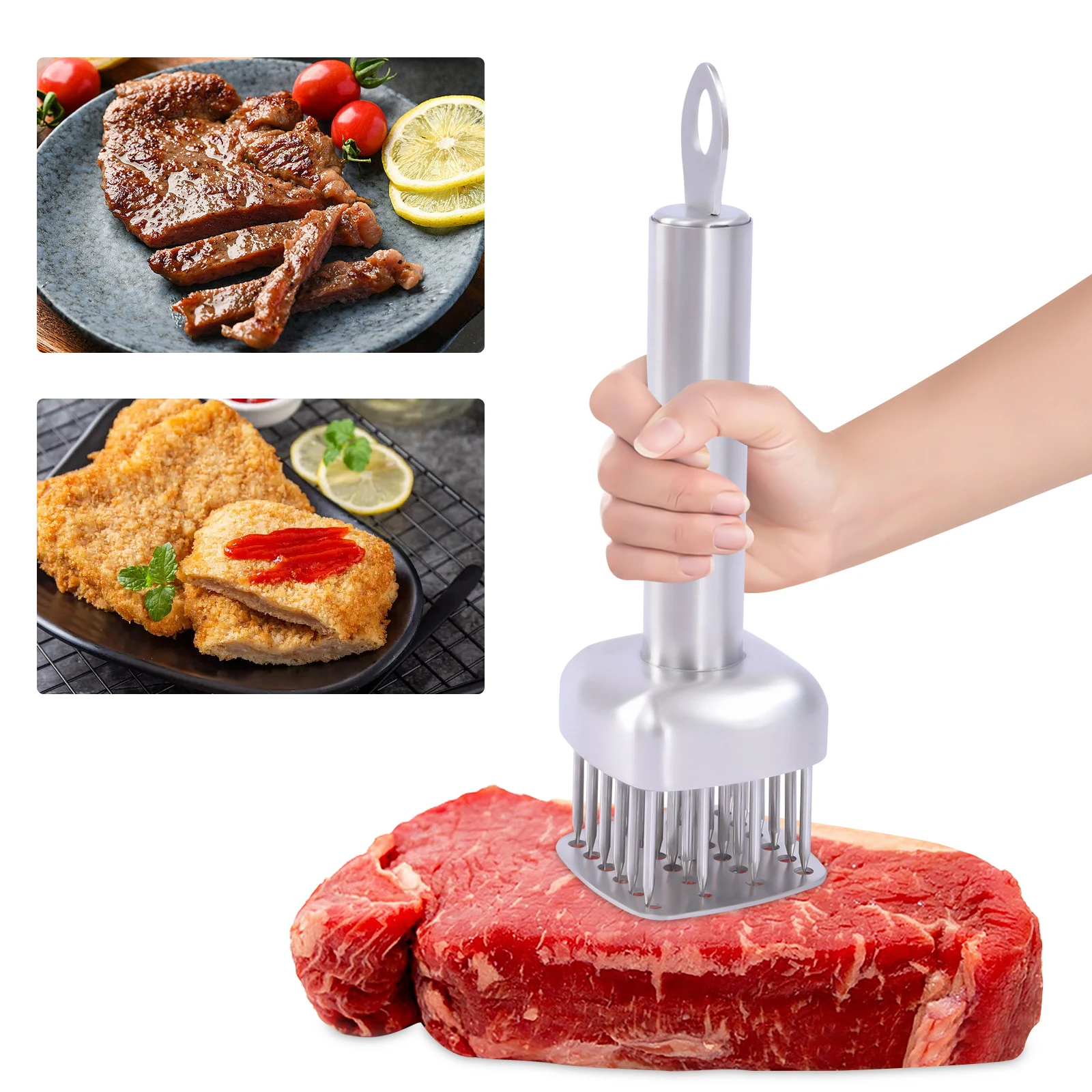 

Meat Tenderizer Tool, Meat Tenderizer Tool with 24 Ultra Sharp Stainless Steel Needles for Steak, Chicken, Pork, Turkey, Fish,Su