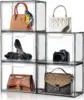 Purse Organizer for Closet,Clear Acrylic Display Case for Handbag Organizer, Purse Storage Box with Magnetic Door, Dustproof 2
