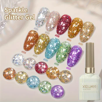 XEIJAYI Diamond shine nail art 10 pcs 15ml soft nail polish soak off UV LED nail gel 1
